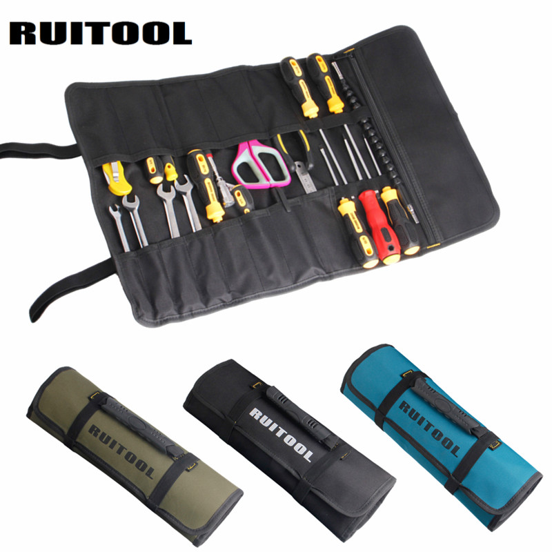 RUITOOL multi-function reel thickened canvas tool bag hand-held pocket plumber repair tool storage bag