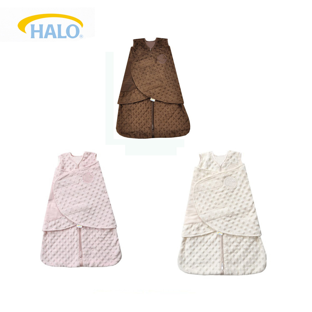 Halo 新生儿安全二合一婴儿短毛绒包巾睡袋