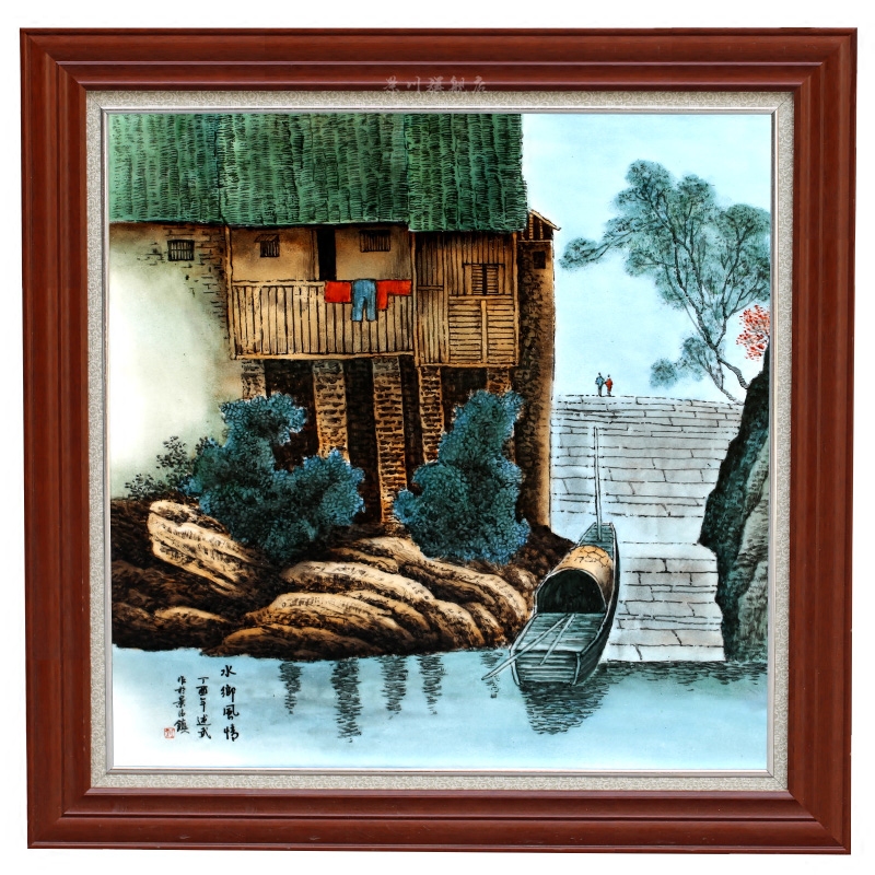 Hand - made jiangnan xiuse ceramic painting jingdezhen porcelain plate painting the living room a study sofa setting wall adornment that hang a picture