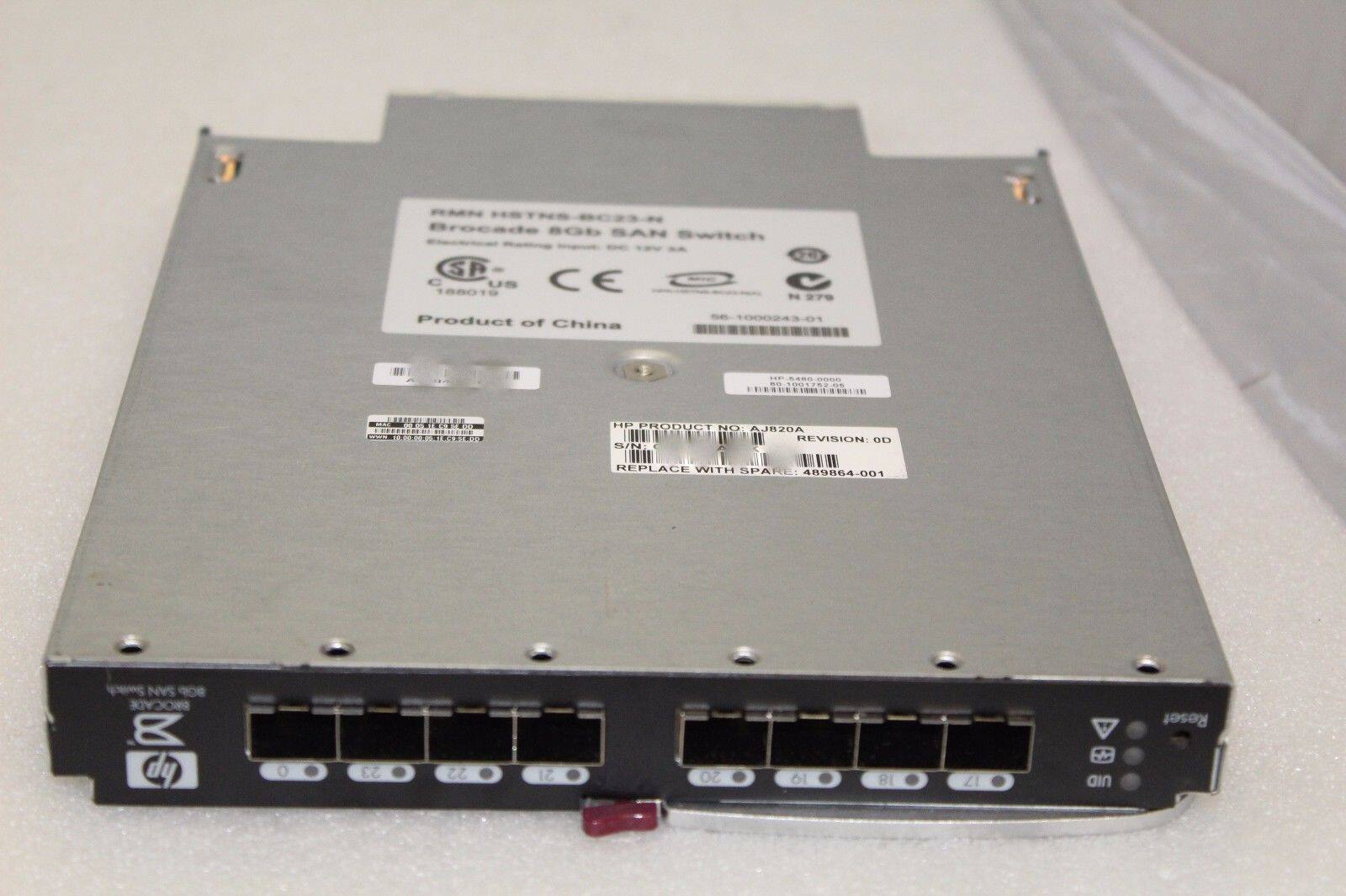 HP Brocade AJ820A 8GB FC SAN Switch 489864-001 C7000 with test