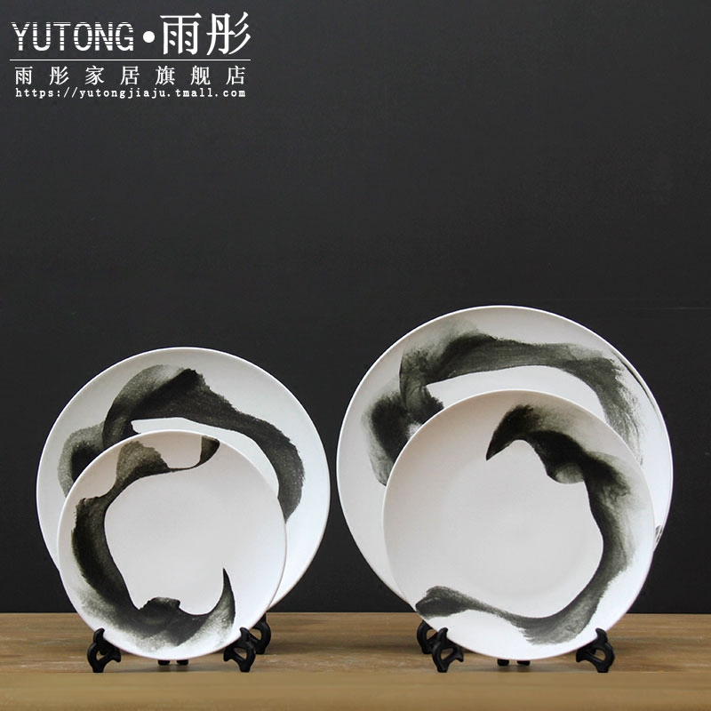 Jingdezhen ceramic vase dried flowers flower arrangement creative dishes desktop furnishing articles Chinese ink painting the sitting room porch decoration