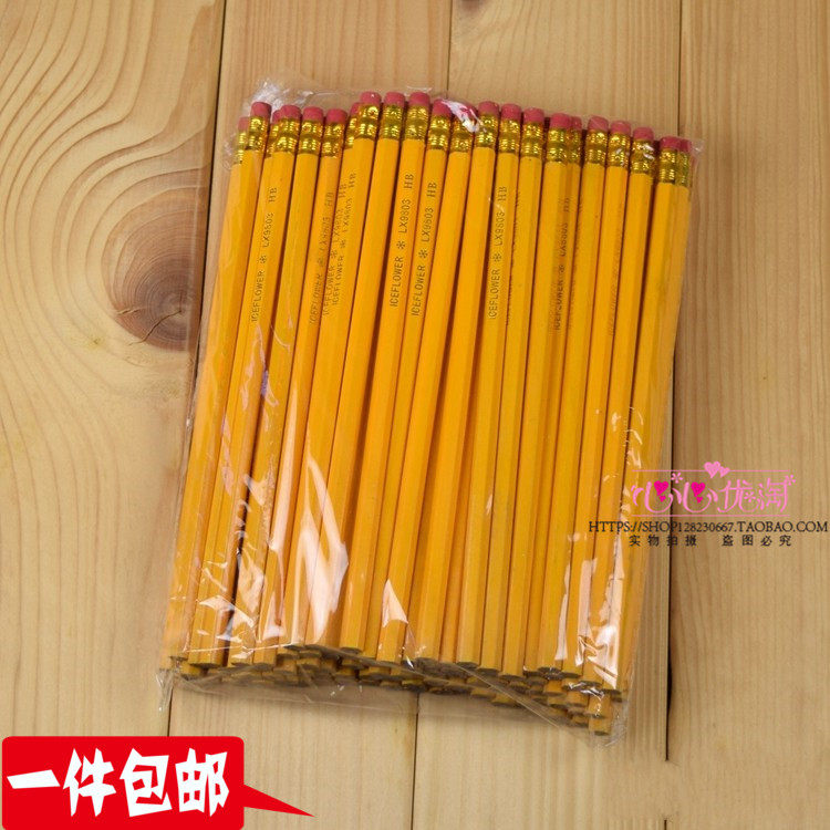 Wood Painting Pencil Yellow Elementary School Students Pencil With Rubber Head Simple Fit Children Pencil 100 Support