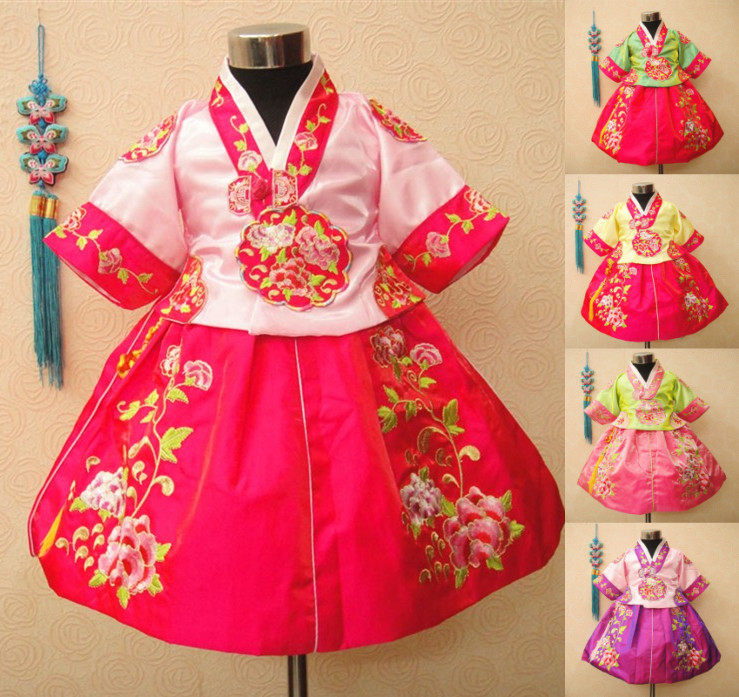 Girls Dress Spring and summer ethnic style Children's birthday dress Baby Grab weekly dress Baby year-old dress Princess dress