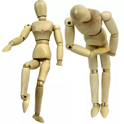 Wooden wood puppet Wood 8 inch 12 inch teacher teaching pose joint human model 3-4-5-6-7-8 years old