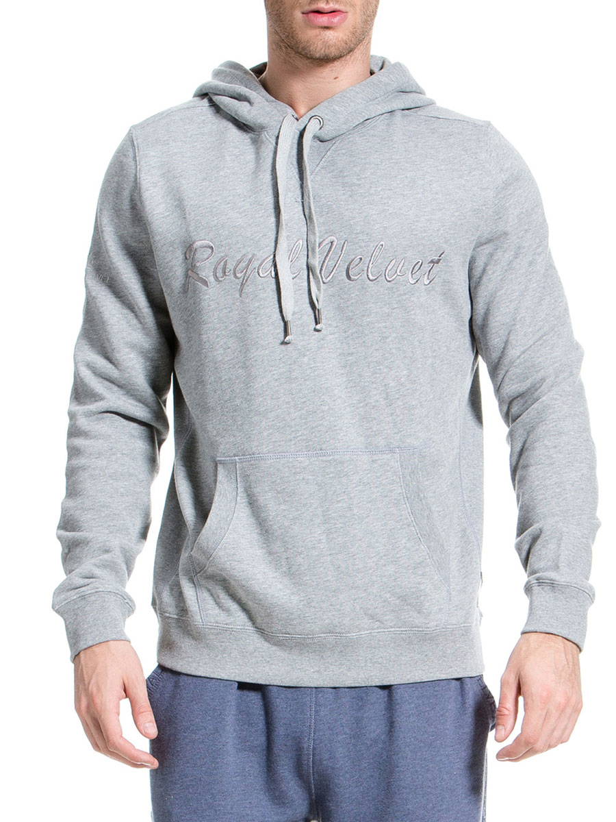 ROYAL VELVET|浅灰色男士连帽套头卫衣