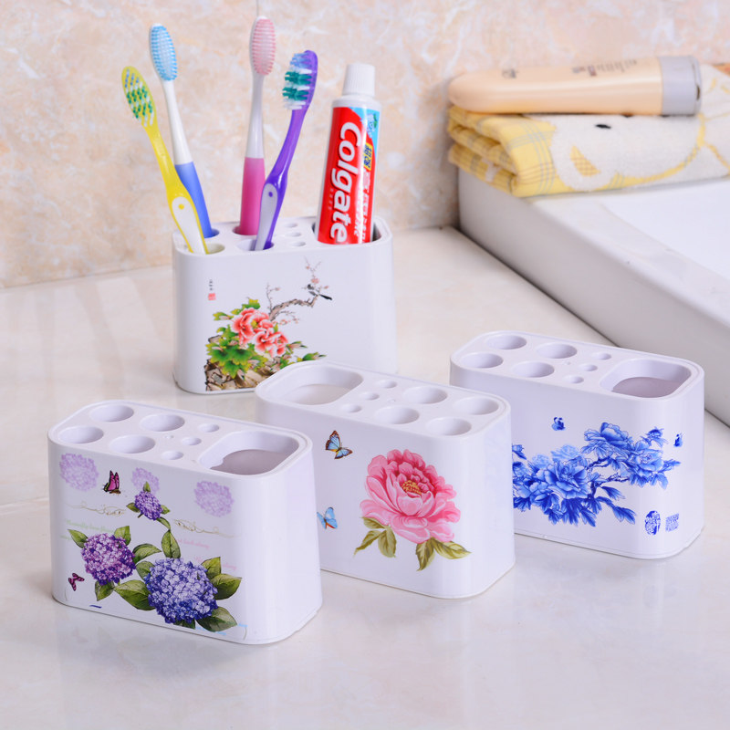 5 fold clear cabin porous toothpaste box toothbrush holder containing box couple teeth seat Desktop pen holder bathroom shelve