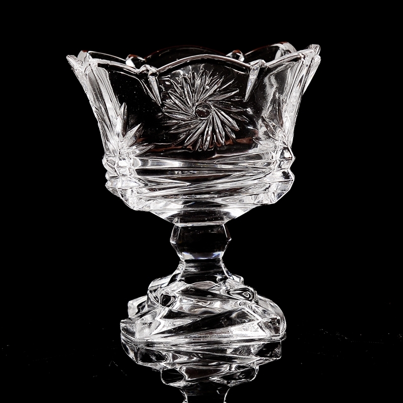 Foreign trade lead-free engraved vintage glass ice cream bowl Salad pudding Dessert cup Cold drink milkshake Ice cup special offer