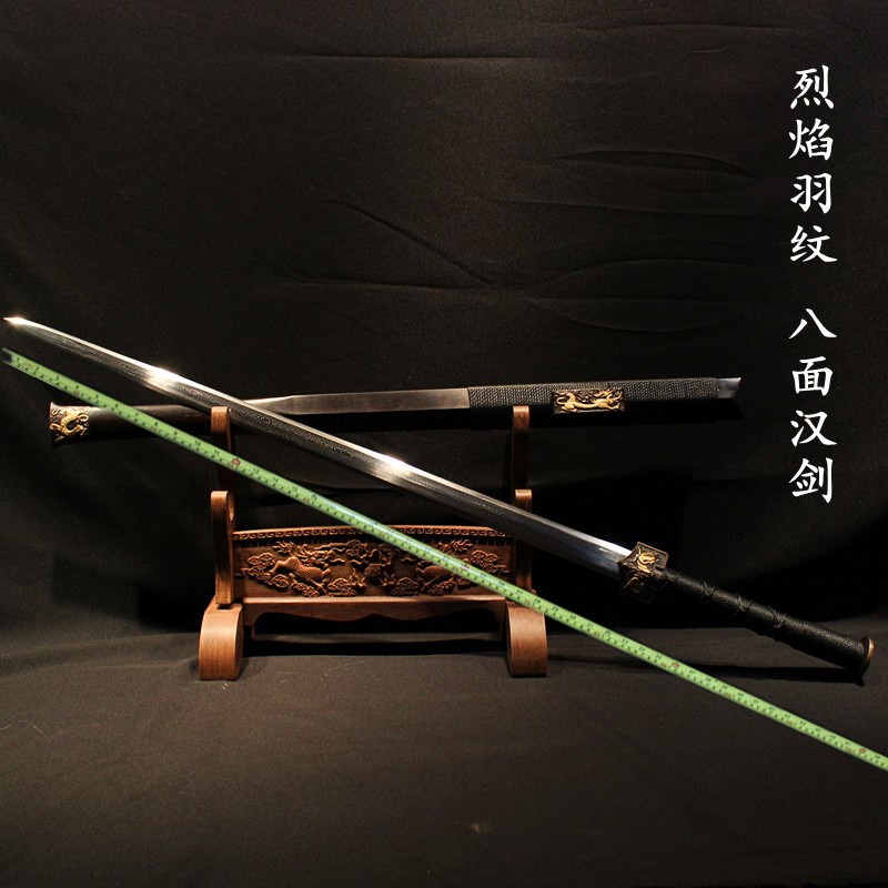 Longquan City Collection Treasure Sword Qin Sword Octafacial Han Sword 100 Chain Steel Folding Forged and Hand Grinding Unopened Blade