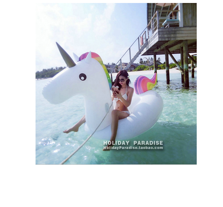 Sanya genuine unicorn 270CM water mount water inflatable floating bed floating row adult children swimming ring