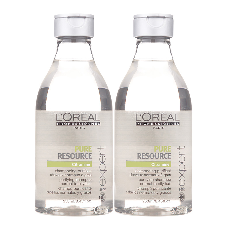 进口欧莱雅油脂平衡洗发水250ml*2 男女士头皮去油控油补水无硅油