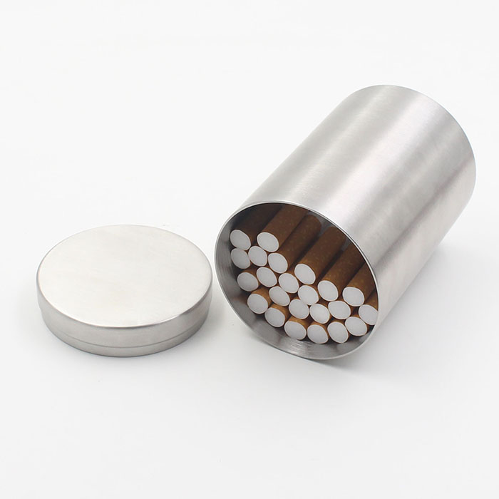Creative Stainless Steel Cigarette Case 50 Installed Large Capacity Men's Cigarettes Tobacco Cartridges Tobacco Shred Storage Silo Gift Tide