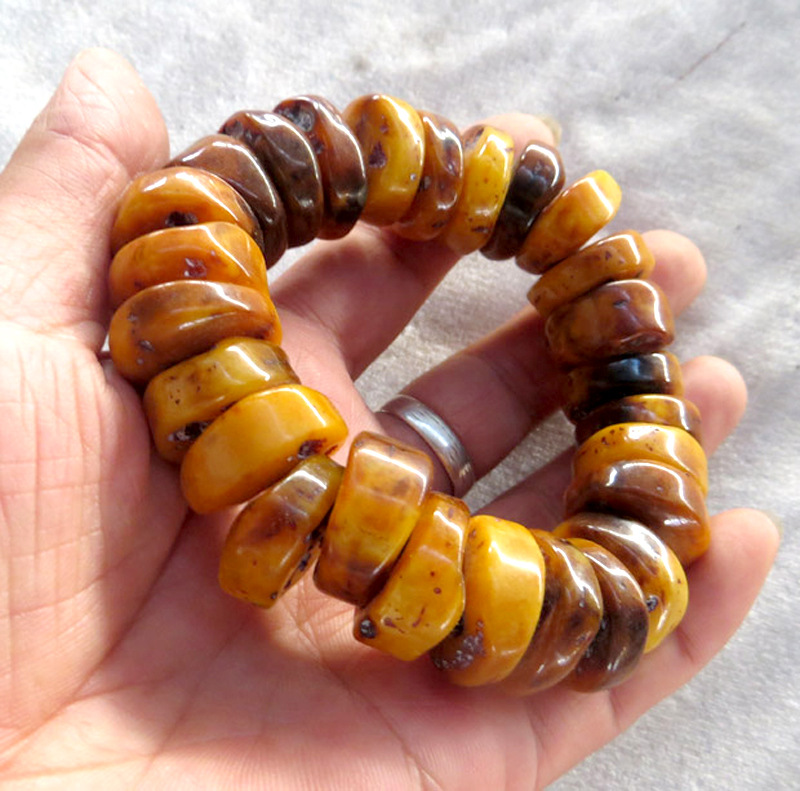 Burst Amber Honey Wax Handout Old Honey Wax Raw Stone Abacus Beads Men's Hand Condensed