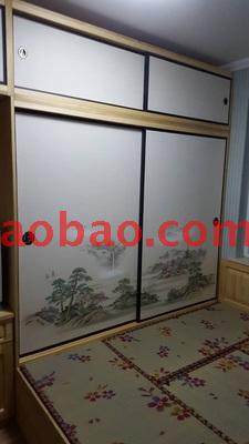 Custom Japanese wardrobe door Solid wood Fusima door Tatami sliding door Partition door Lattice door Solid wood sliding door