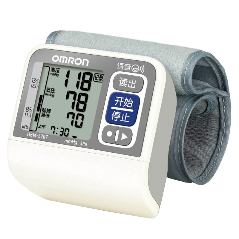 欧姆龙电子血压计腕式HEM-6207智能语音 全程语音指导