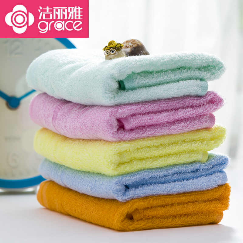 Jie Liya children's towel 10 packs of strong absorbent soft and comfortable square towel face towel bamboo pulp fiber household baby