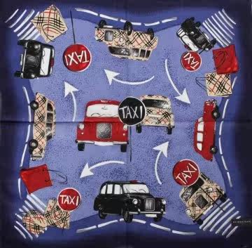 BURBERRY可爱Taxi图案大帕巾