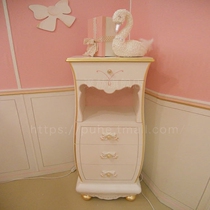 Childrens room decoration cabinet princess pink drawer cabinet high cabinet children Girl locker bucket decoration cabinet solid wood