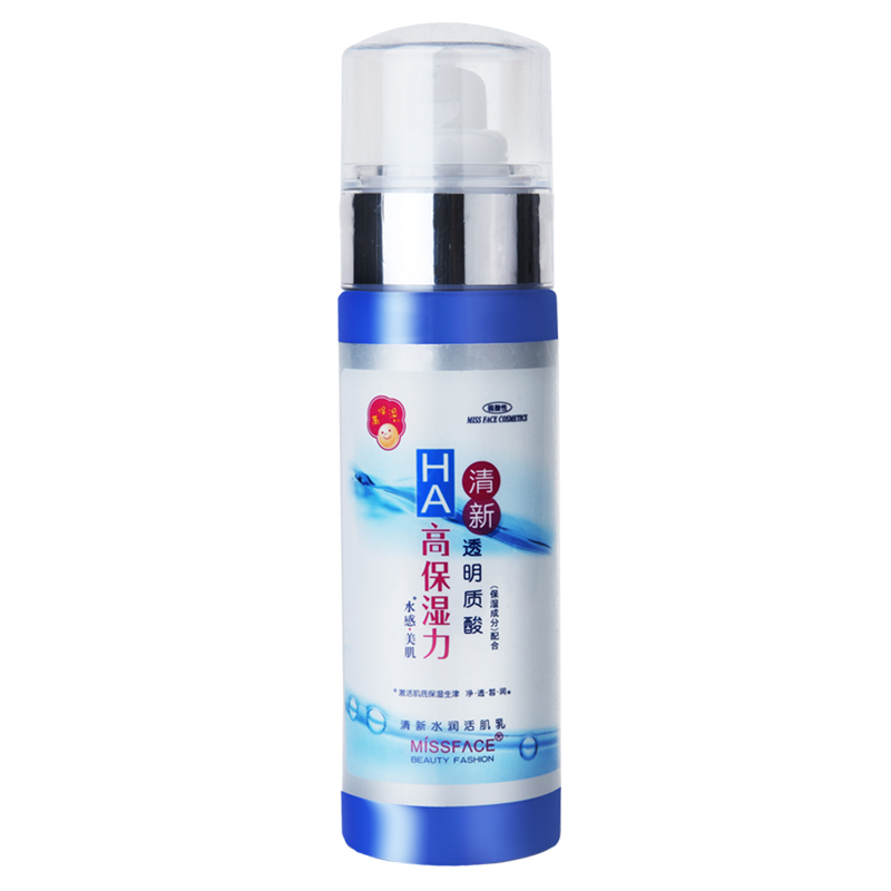 Miss face透明质酸清新水润活肌乳180ml深层渗透补水保湿调控水油