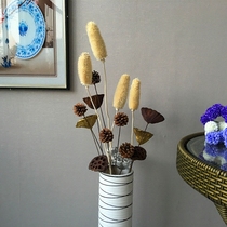 Lotus dried flower bouquet living room home furnishings on the ground simple porch decoration natural dry branches pine cones ornaments