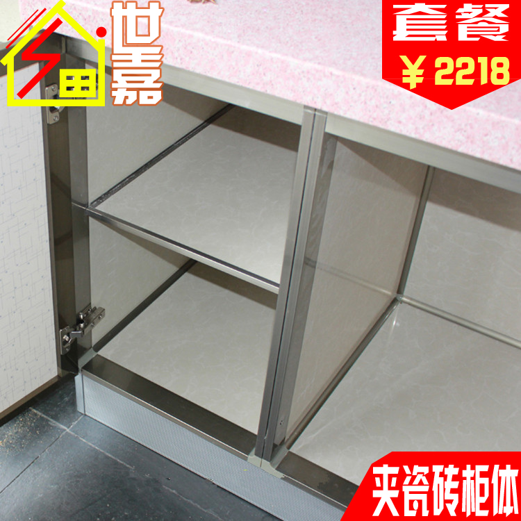 Chengdu custom overall tile overall cabinet kitchen?Quartz stone countertop Aluminum alloy tile clip cabinet