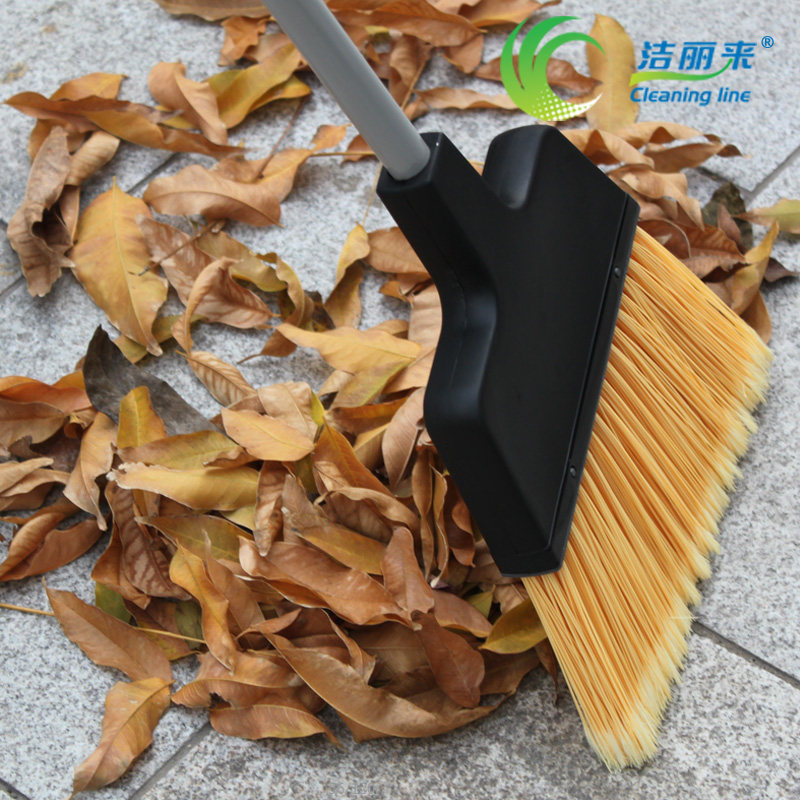 Jielilai small broom 90cm velvet plastic wire broom with angled outdoor garden broom