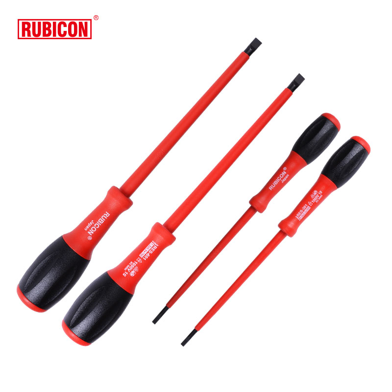 The Japanese Robin Hood RUBICON RES-251301351401551651 with an insulated screwdriver