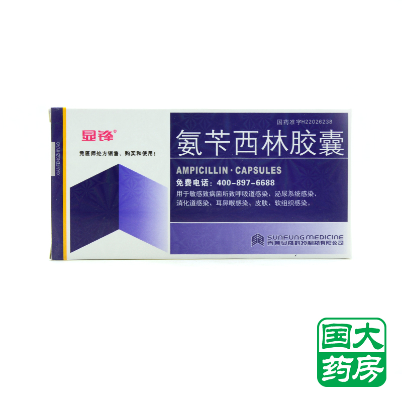 显锋 氨苄西林胶囊 0.1g*24粒/盒