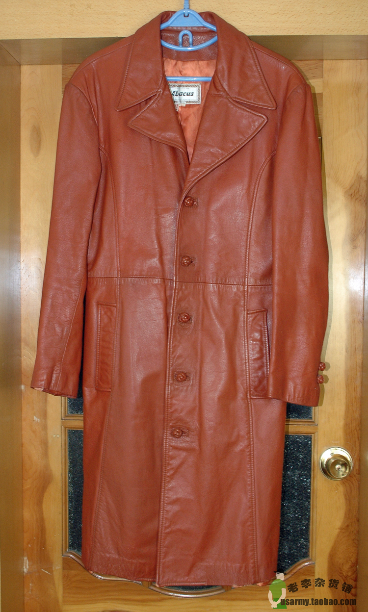 Abacus American retro style long version of leather coat second hand 42