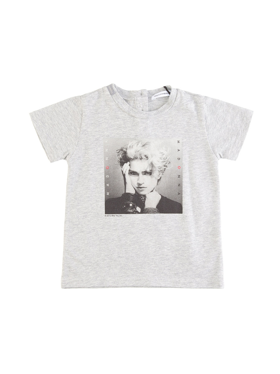 Dolce&Gabbana 灰色Madonna头像饰圆领T恤