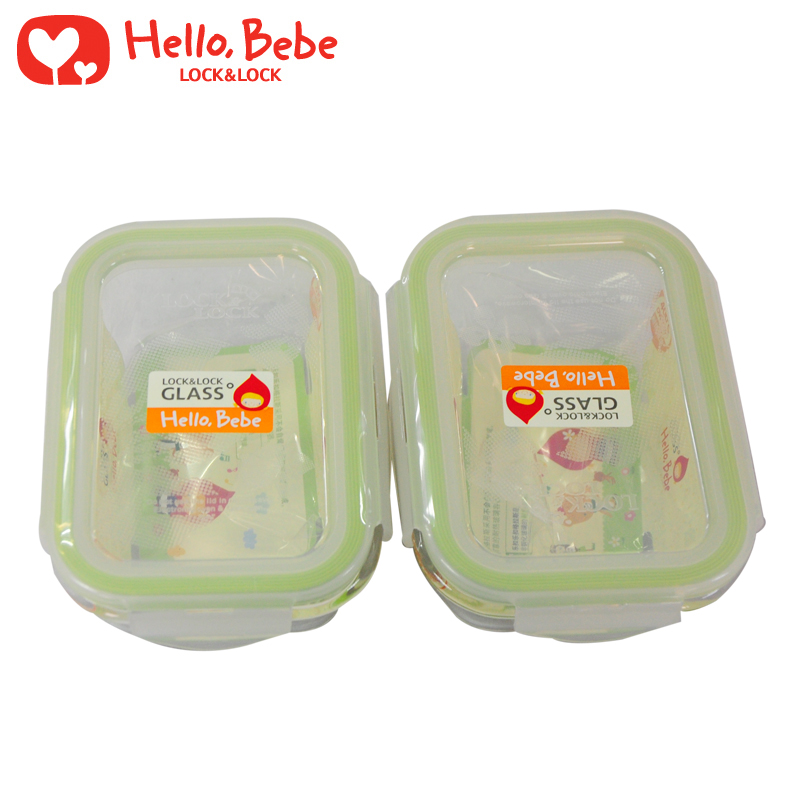 乐扣乐扣HelloBebe玻璃保鲜盒2件套装卡通儿童饭盒LLG422HBS001