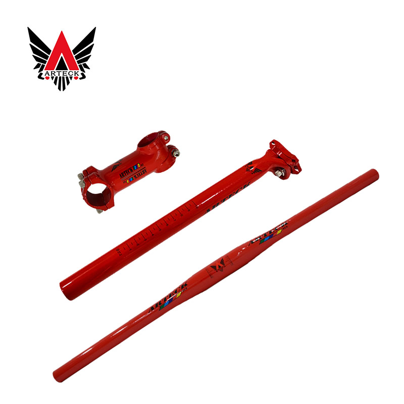 ARTECK mountain bike handlebar set Bicycle cross handle straight handle riser Seat tube Seat tube Aluminum alloy three-piece set