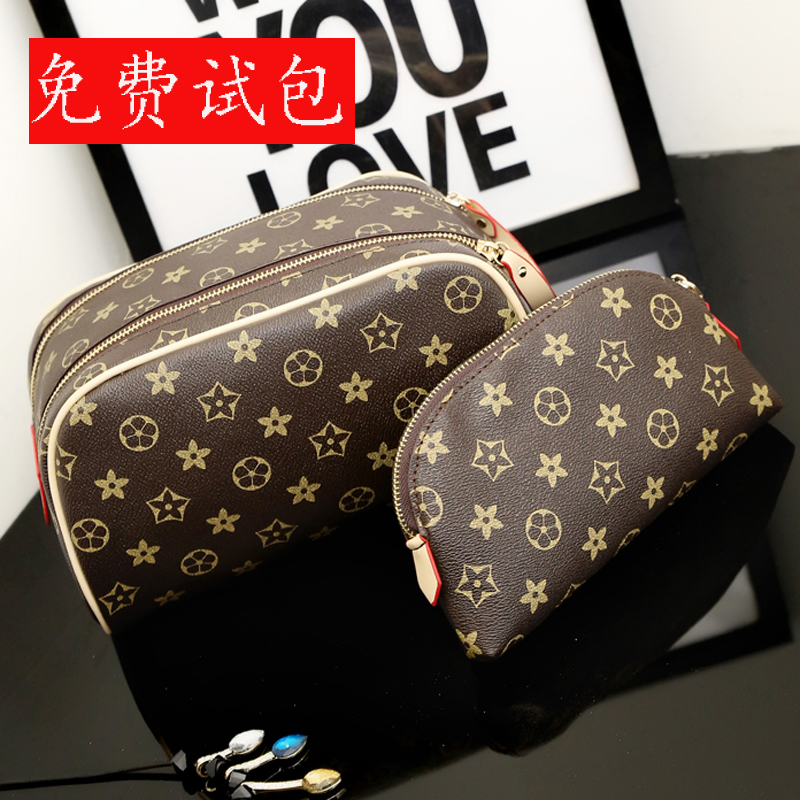 Buy large and send small high-grade cosmetic bag handbag Large capacity portable makeup small portable travel wash storage bag