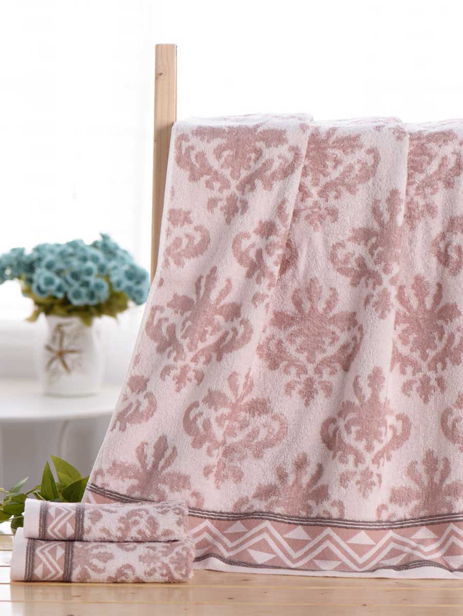 terry palmer|红色缎边提花染色毛巾3条装（1浴1面1方）