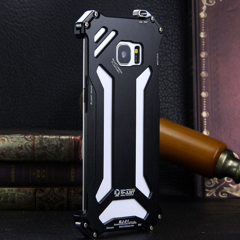 R-Just Gundam Aerospace Aluminum Contrast Color Shockproof Metal Shell Outdoor Protection Case for Samsung Galaxy S7 Edge
