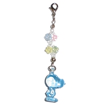 Japanese PeanutsSnoopy Snoopy bag pendant zipper small pendant key chain (blue)