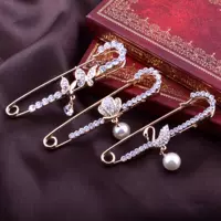 Bướm Swan pin lớn giả ngọc trai retro corsage áo len cardigan áo len khóa thời trang Hàn Quốc trăm phụ kiện phù hợp ghim cài áo