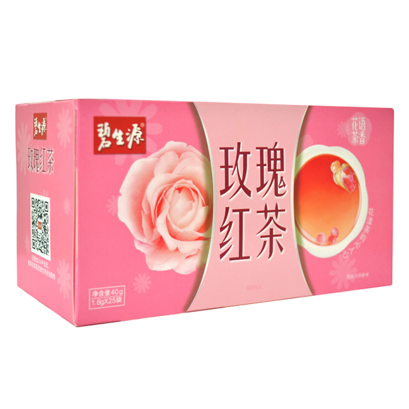 碧生源玫瑰红茶25袋（1.6g*25袋）花草茶玫瑰茶祁门红茶 袋泡茶包