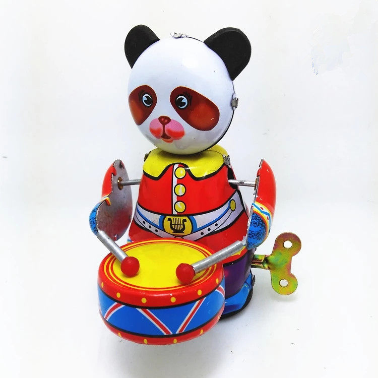 MS566 Iron Panda Beat Drum Up Chain Clockwork Cub Banging Drum-Taobao