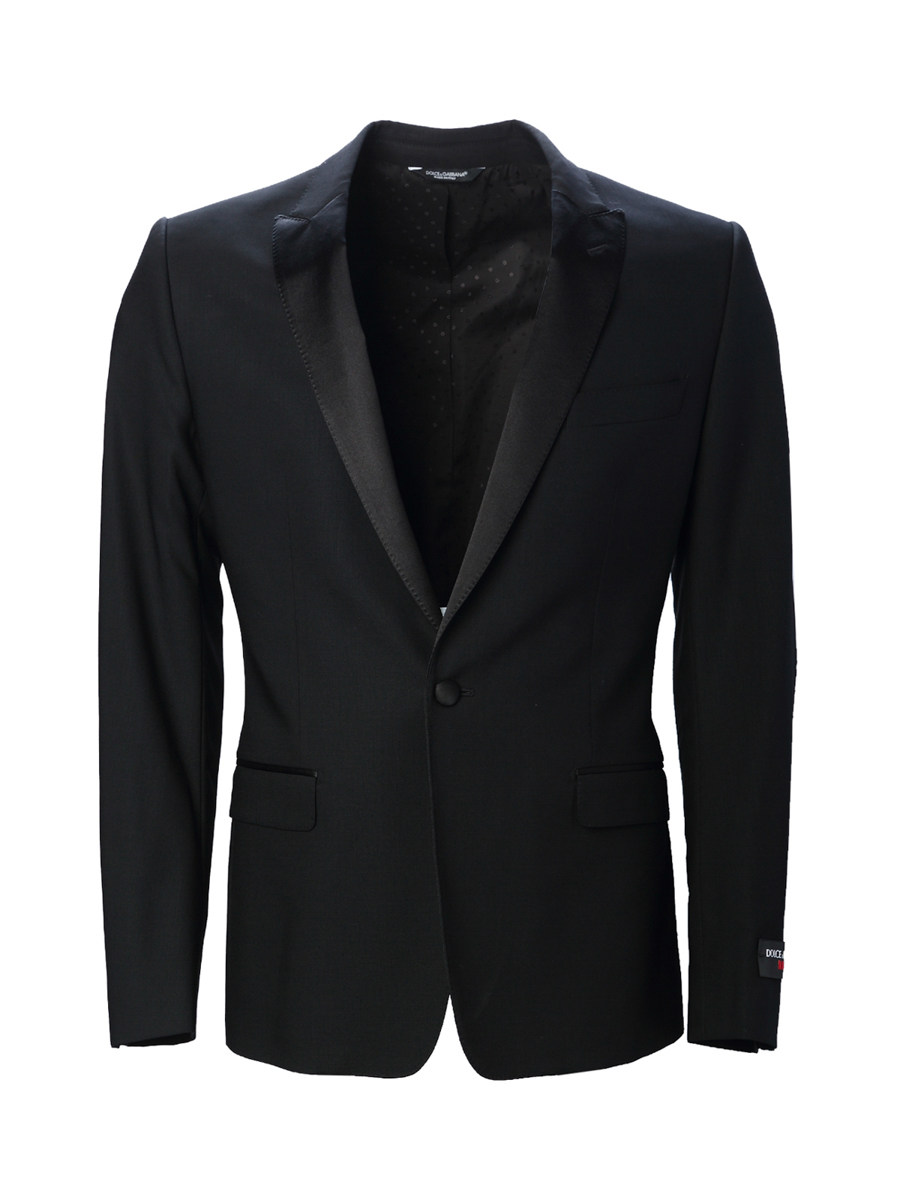 Dolce&Gabbana 黑色戗驳领一粒扣饰西装外套