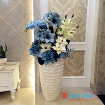 FRP European-style modern shell floor-to-ceiling large vase simulation flower set living room hotel fake flower arrangement decoration