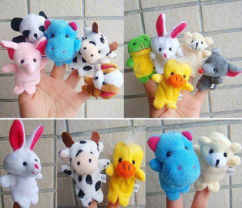 10pcs animals finger puppets babyplush toys finger dool