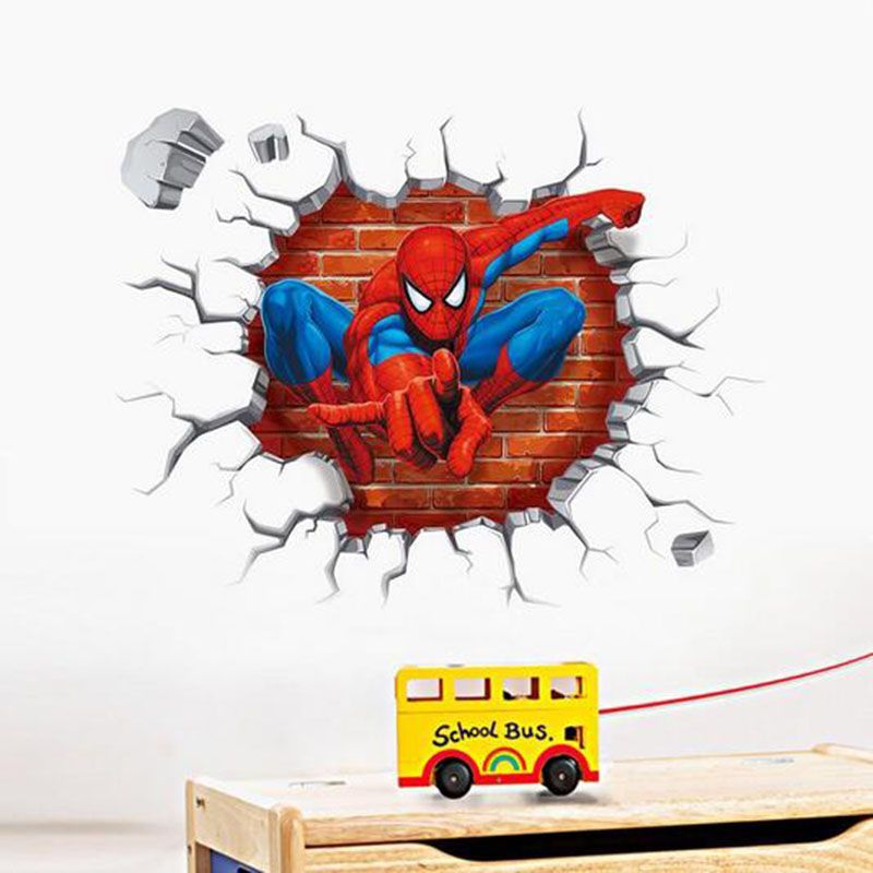 3d spiderman wall stickers for kidsrooms nursery room decor