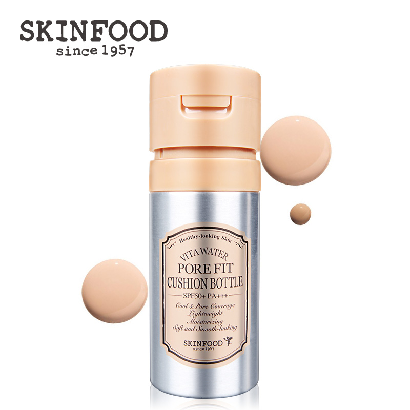 skinfood思亲肤 零毛孔气垫瓶透亮保湿轻薄持久自然裸妆韩国正品