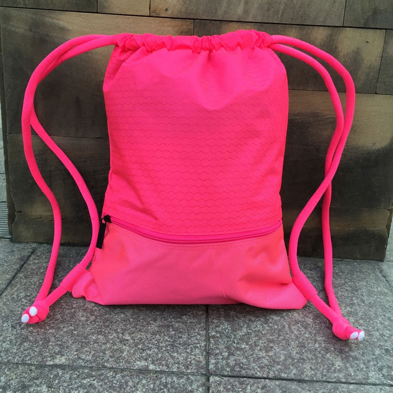 Bunches pockets Folding drawing rope Rear Shoulder Bag woman Light new Shoulder Bag Tourist Outdoor Sports Bag women's Fitness Package