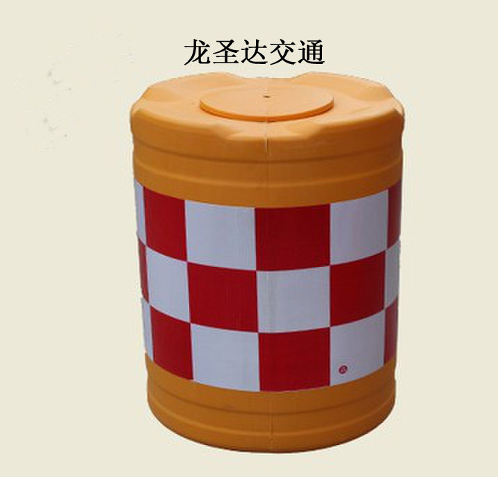 Blow-molded circular road isolation pier column water filling sand reflective warning diversion anti-collision bucket Longshengda traffic
