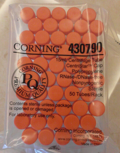 Corning 430790 美国康宁 无菌尖底离心管 15ml  密封盖 50个/包
