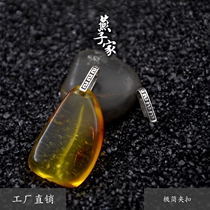 Swallow home s925 silver retro simple pendant buckle buckle jade buckle buckle melon seed buckle Jade beeswax buckle