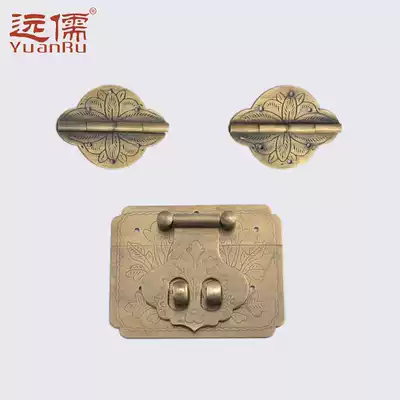 Chinese antique Ming and Qing dynasties camphor wooden box jewelry box mahogany jewelry box copper accessories kit number 1