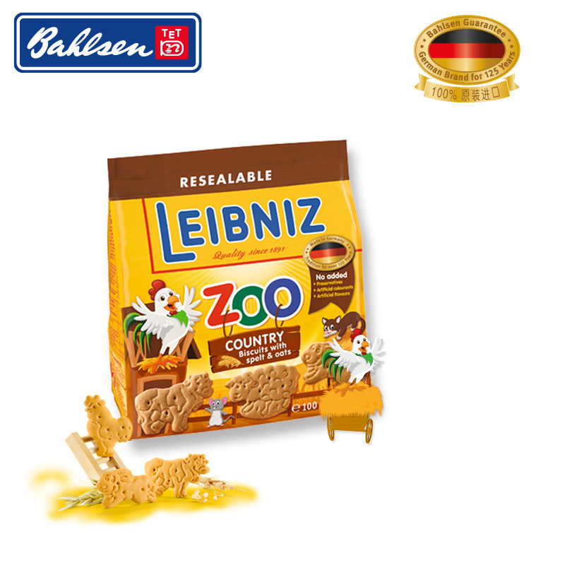 【天猫超市】德国进口Bahlsen/百乐顺莱布尼兹农场动物型饼干100g