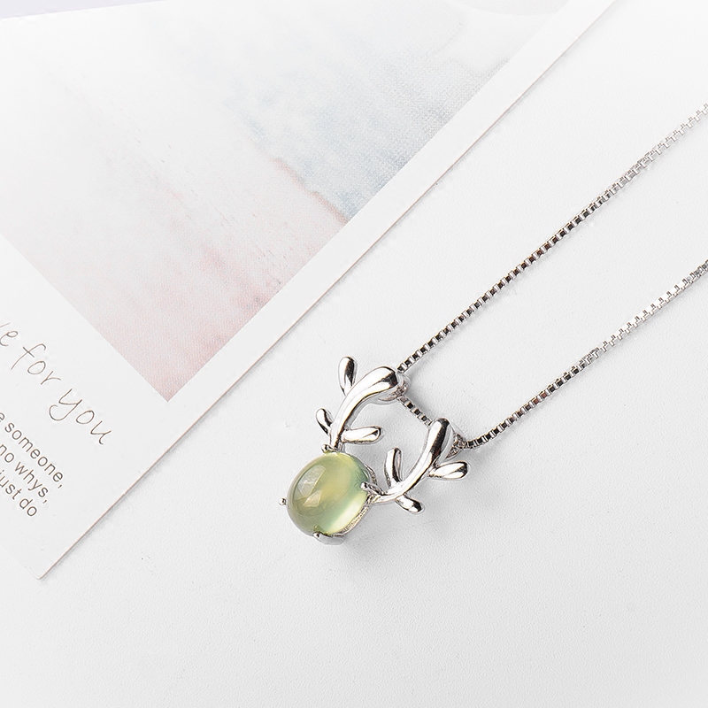 Grape stone pendant female 925 sterling silver all the way with you natural grape stone pendant ice species collarbone chain female